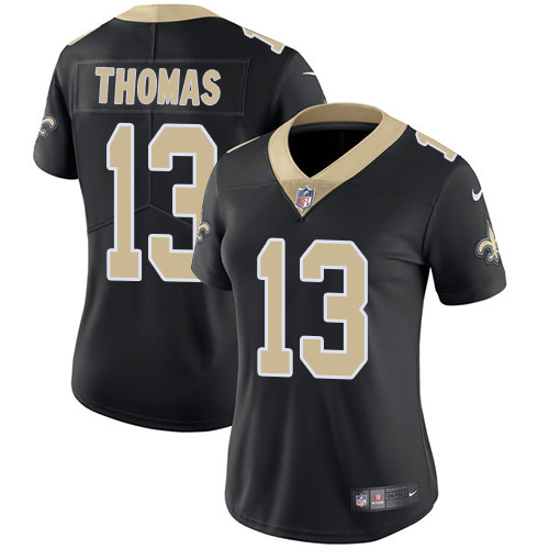 Nike Saints #13 Michael Thomas Black Team Color Women's Stitched NFL Vapor Untouchable Limited Jersey - Click Image to Close